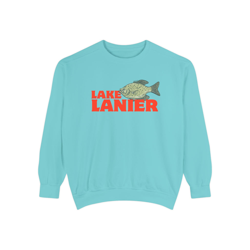 Lake Lanier Fish Sweatshirt | Unisex Garment-Dyed Apparel | Cozy Lake Life Gift, Relaxed Weekend Wear, Fishing Enthusiast Gear