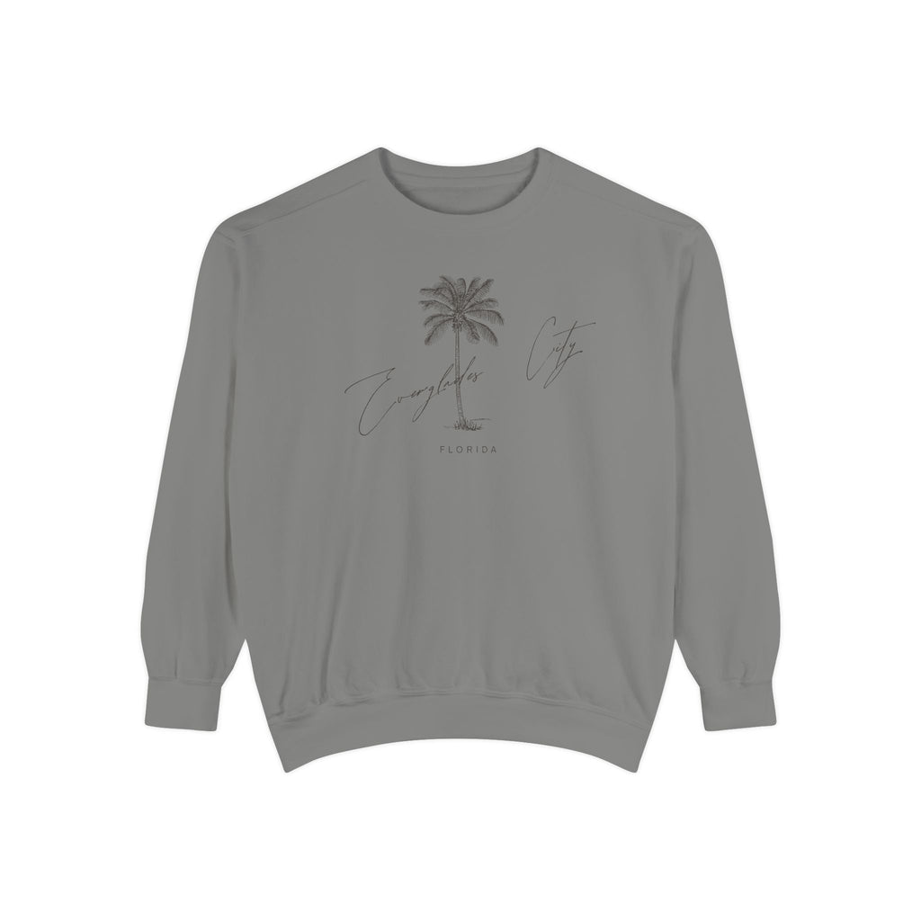 Everglades City Chill Vibes Sweatshirt - Unisex Garment-Dyed Style, Perfect for Lounging