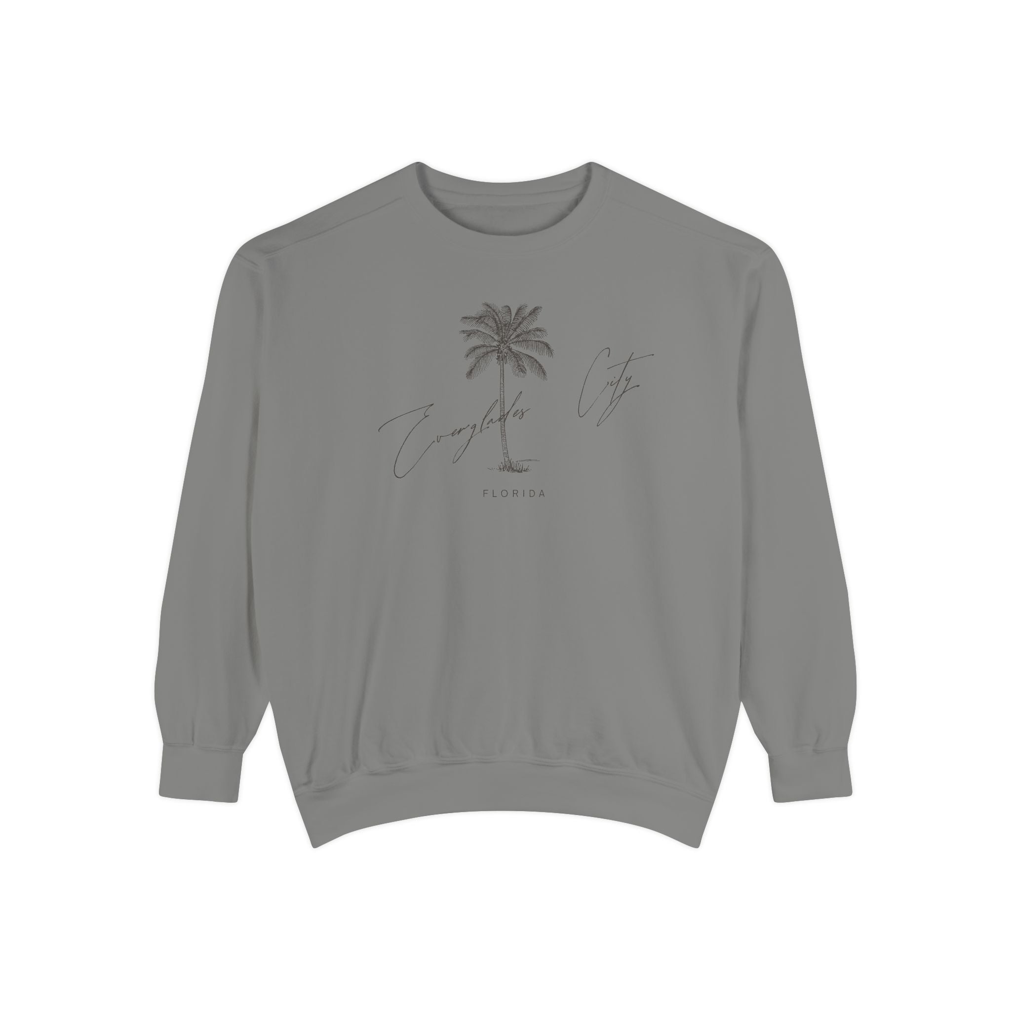 Everglades City Chill Vibes Sweatshirt - Unisex Garment-Dyed Style, Perfect for Lounging