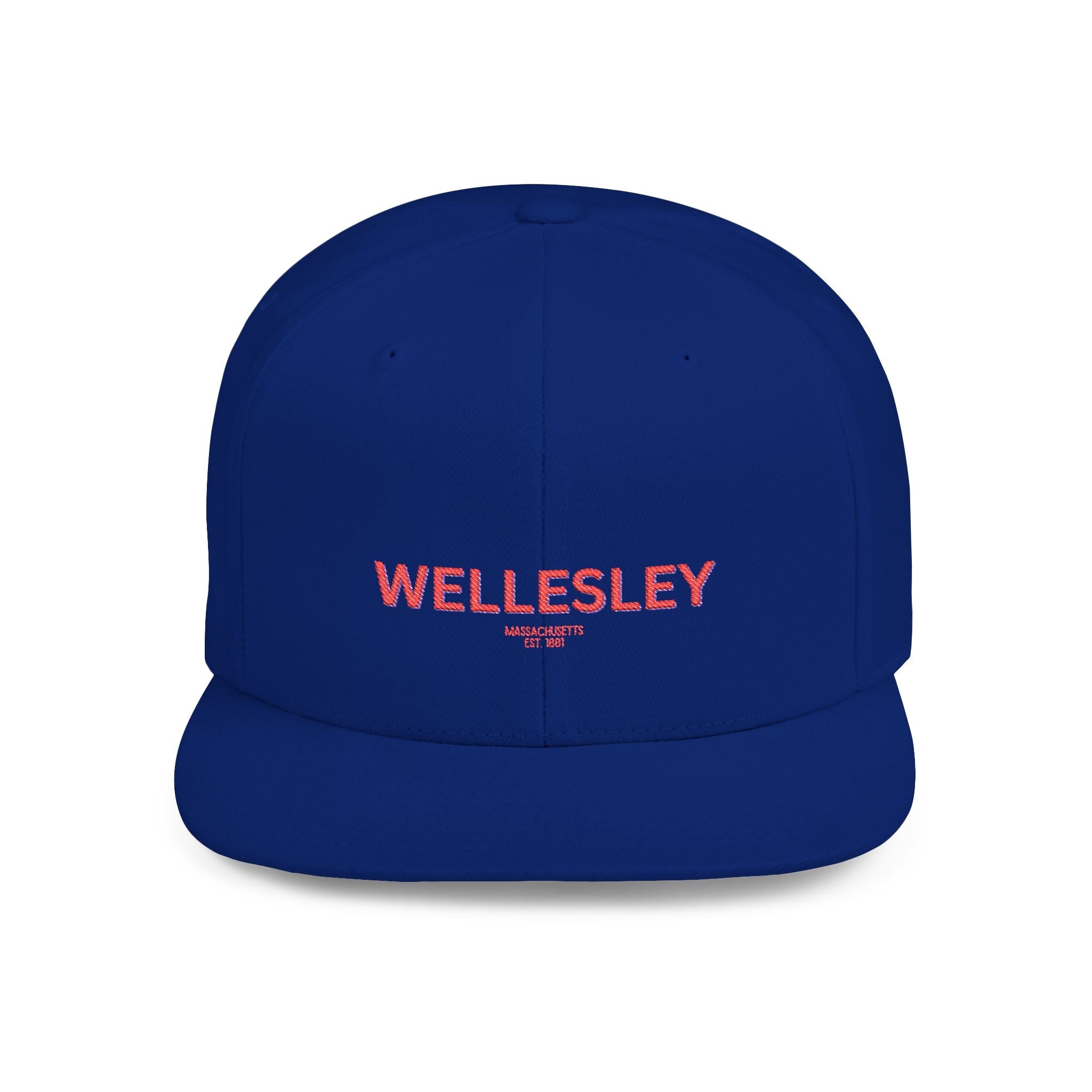 Wellesley Stylish Flat Bill Snapback Hat with Design, Perfect for Casual Outings, Streetwear, Gifts, Festivals, Everyday Wear