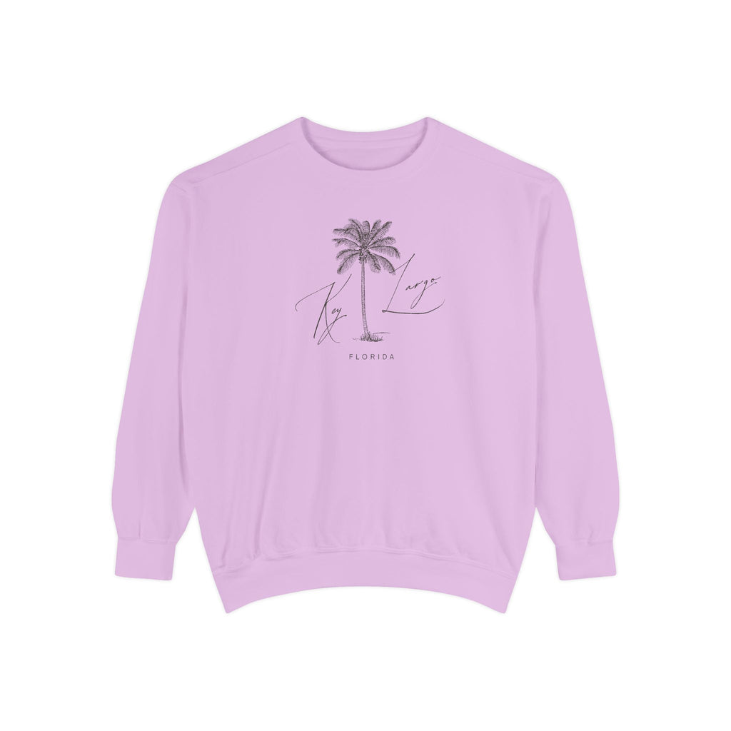 Key Largo Chill Vibes Sweatshirt - Unisex Garment-Dyed Style, Perfect for Lounging