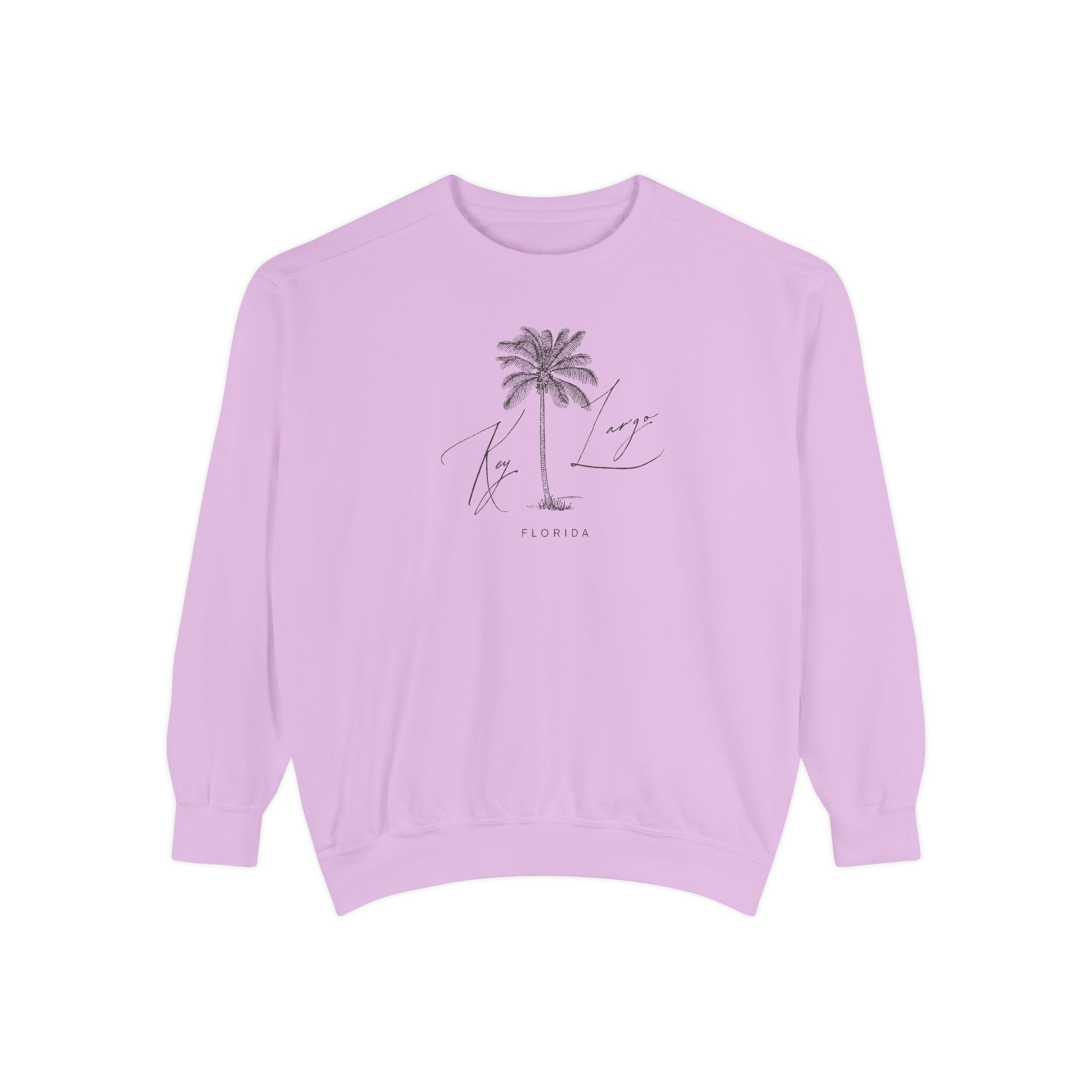 Key Largo Chill Vibes Sweatshirt - Unisex Garment-Dyed Style, Perfect for Lounging