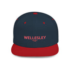 Wellesley Stylish Flat Bill Snapback Hat with Design, Perfect for Casual Outings, Streetwear, Gifts, Festivals, Everyday Wear