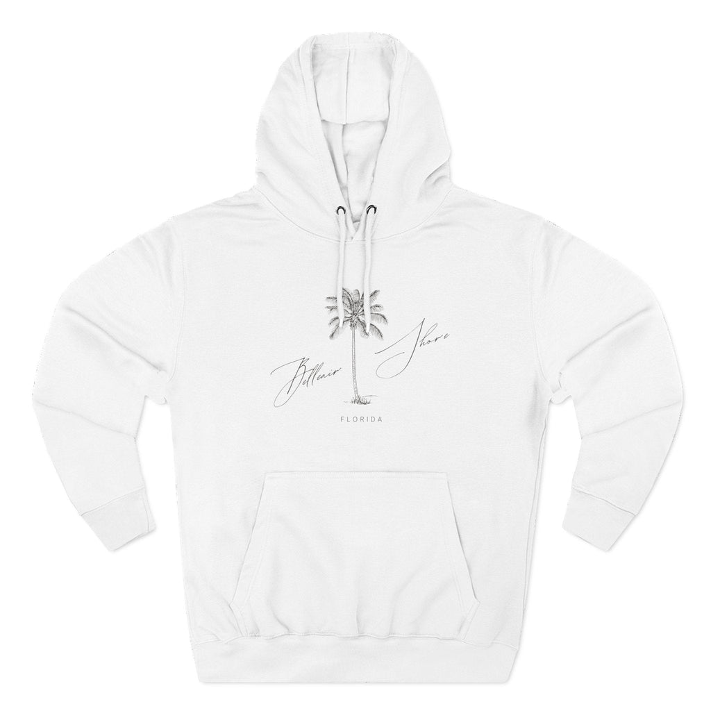 Belleair Shore Stylish Three-Panel Fleece Hoodie for Cozy Days, Casual Wear, Warm Layering, Gift for Him or Her, White Stylish Apparel