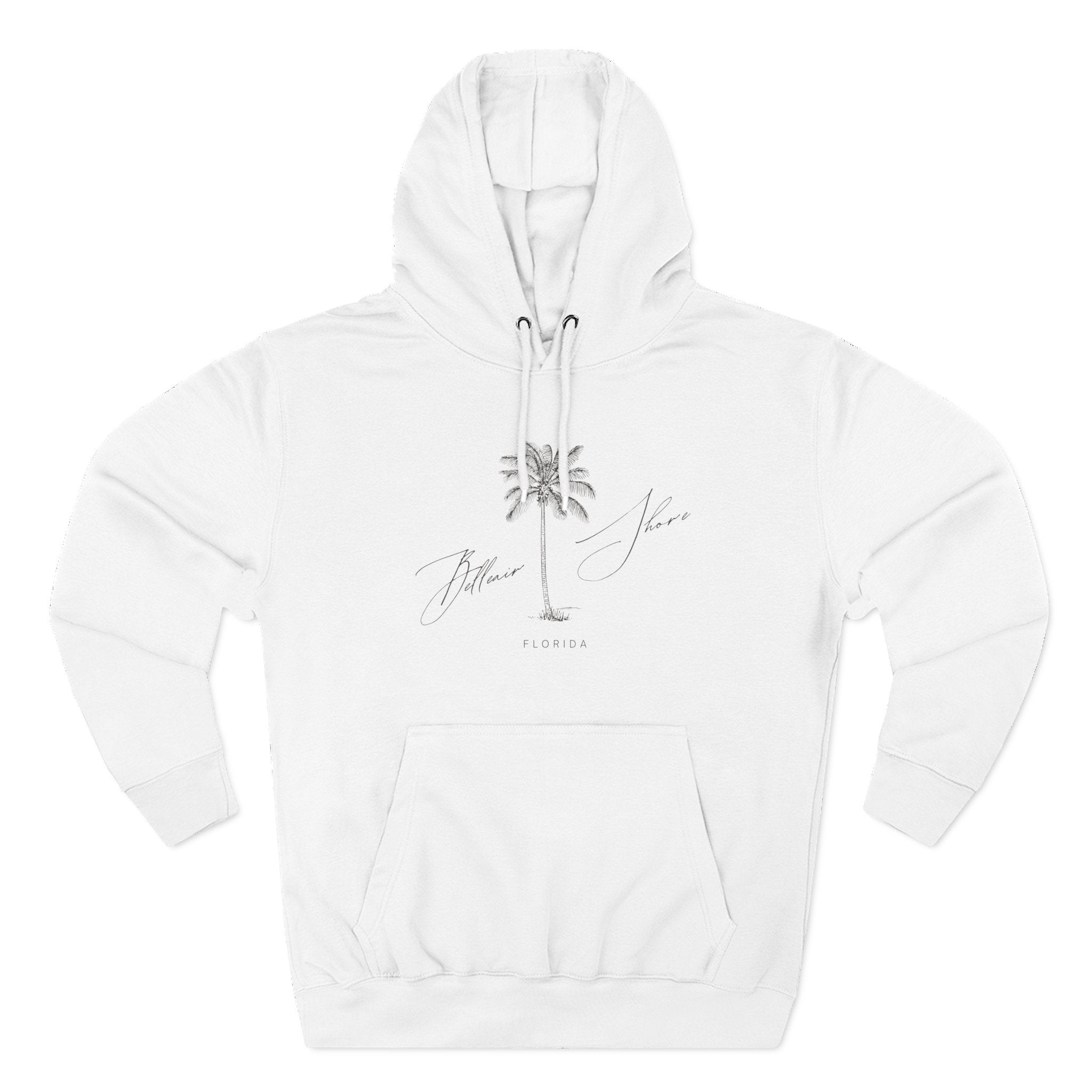 Belleair Shore Stylish Three-Panel Fleece Hoodie for Cozy Days, Casual Wear, Warm Layering, Gift for Him or Her, White Stylish Apparel