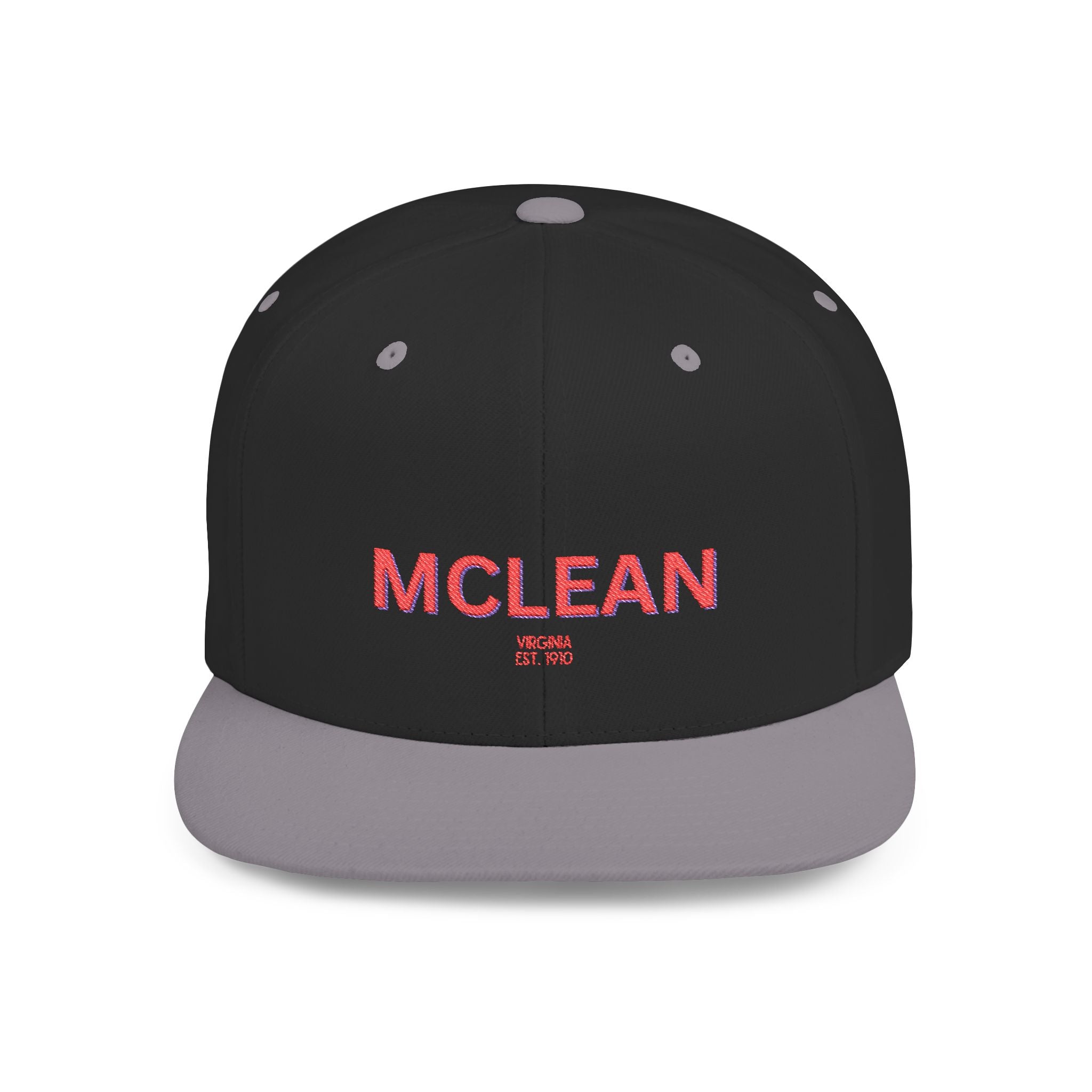 McLean Stylish Flat Bill Snapback Hat with Design, Perfect for Casual Outings, Streetwear, Gifts, Festivals, Everyday Wear