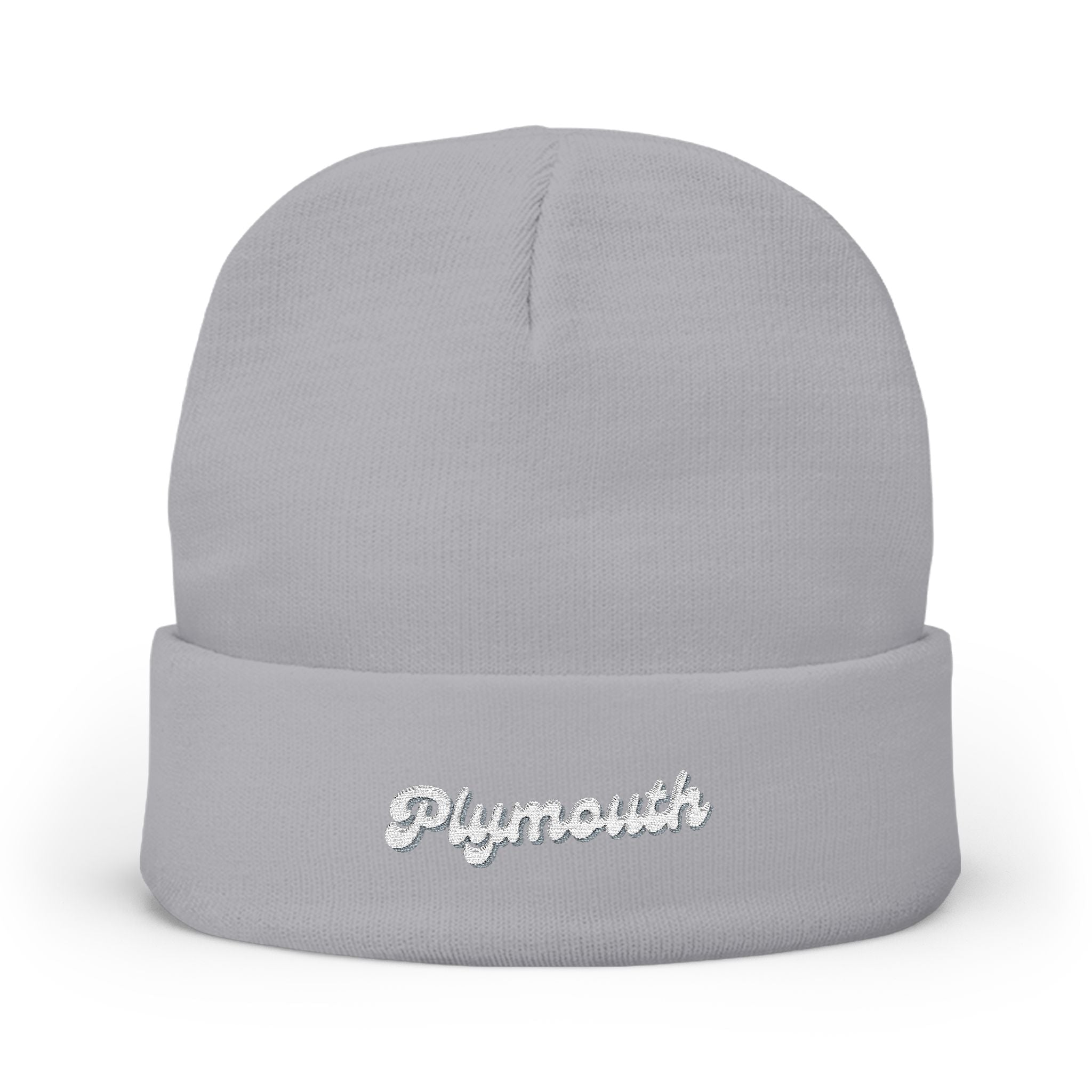 Plymouth Cozy Embroidered Knit Beanie | Winter Hat, Casual Fashion Accessory, Gift for Him/Her, Cozy Style, Outdoor Wear