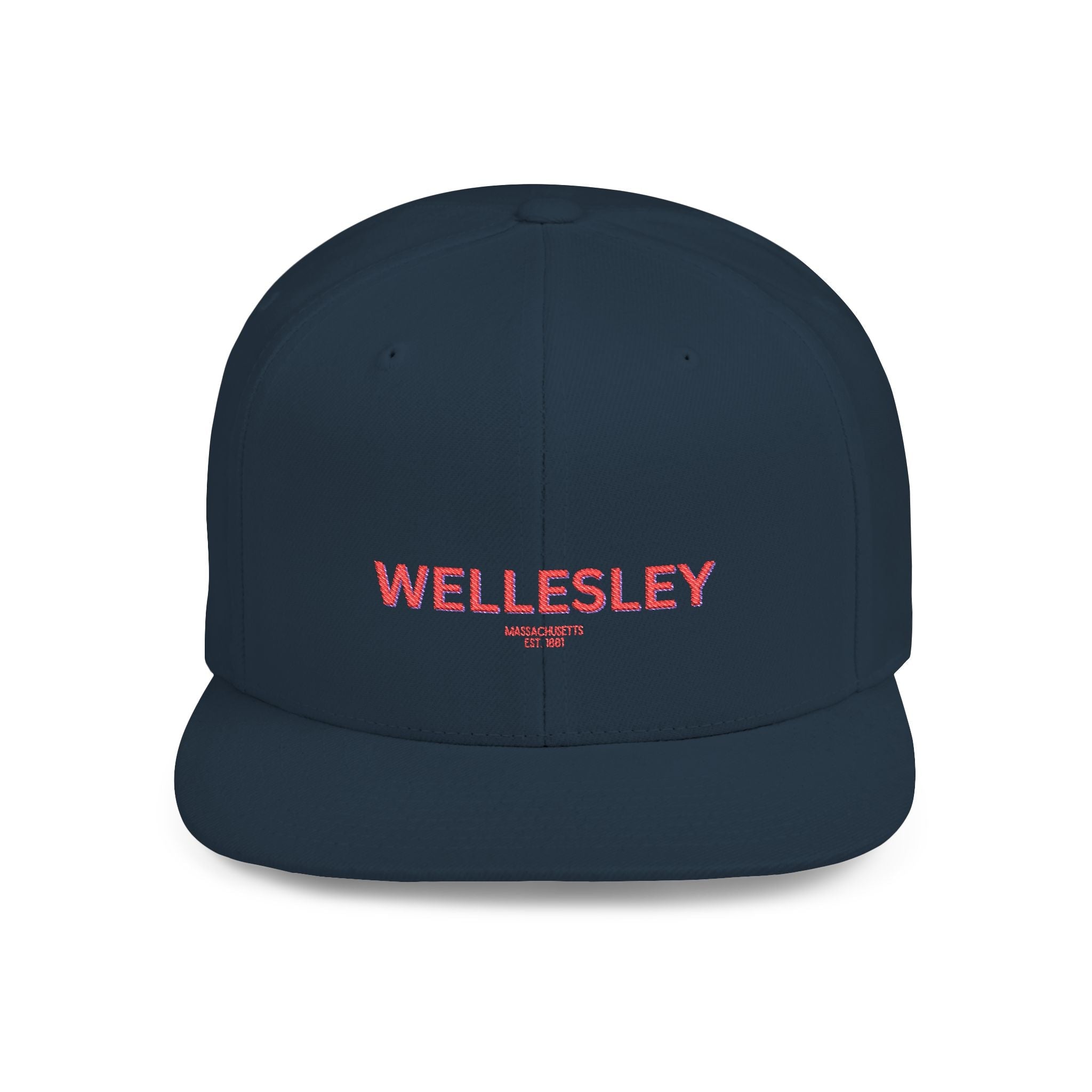 Wellesley Stylish Flat Bill Snapback Hat with Design, Perfect for Casual Outings, Streetwear, Gifts, Festivals, Everyday Wear