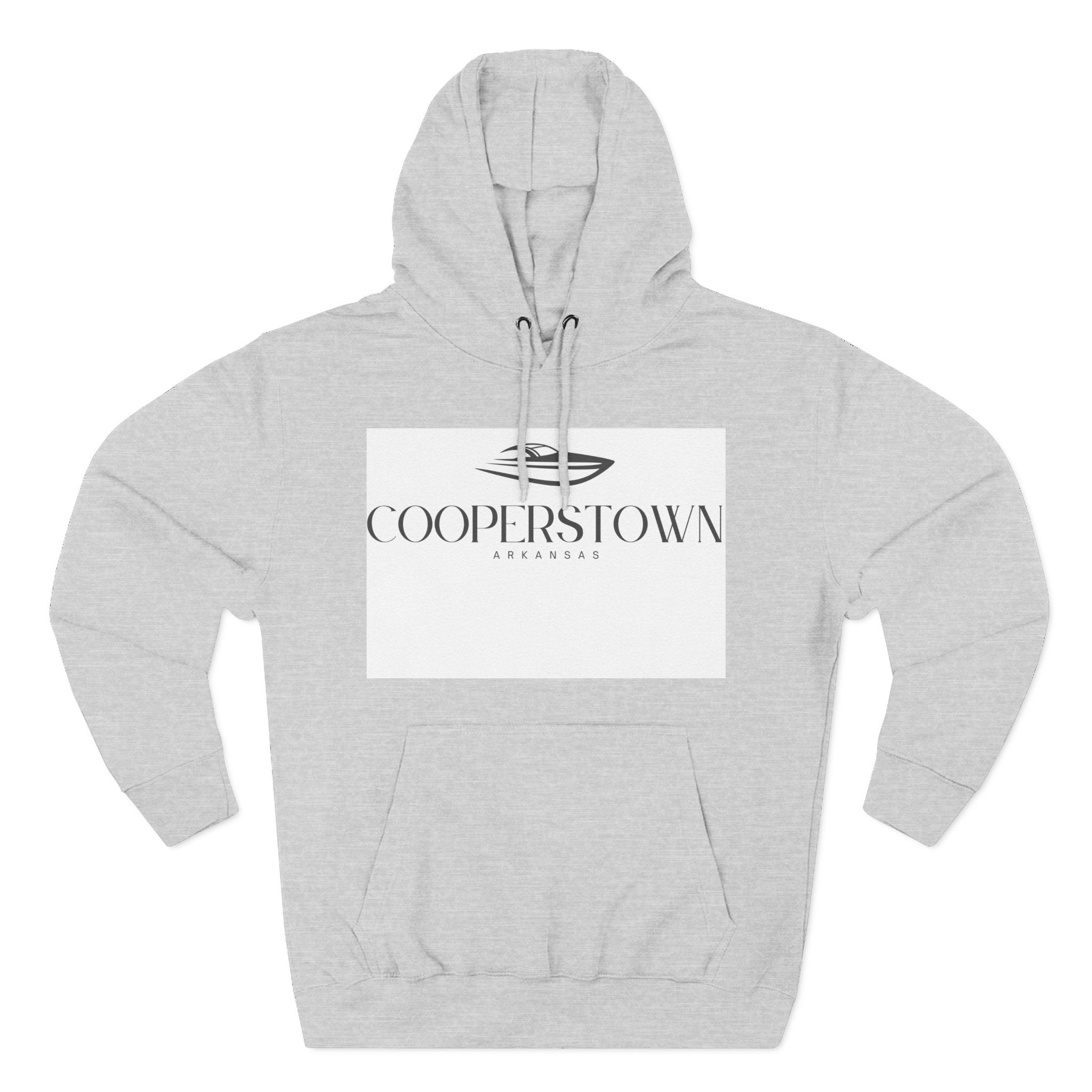 Cooperstown Stylish Three-Panel Fleece Hoodie for Cozy Days, Casual Wear, Warm Layering, Gift for Him or Her