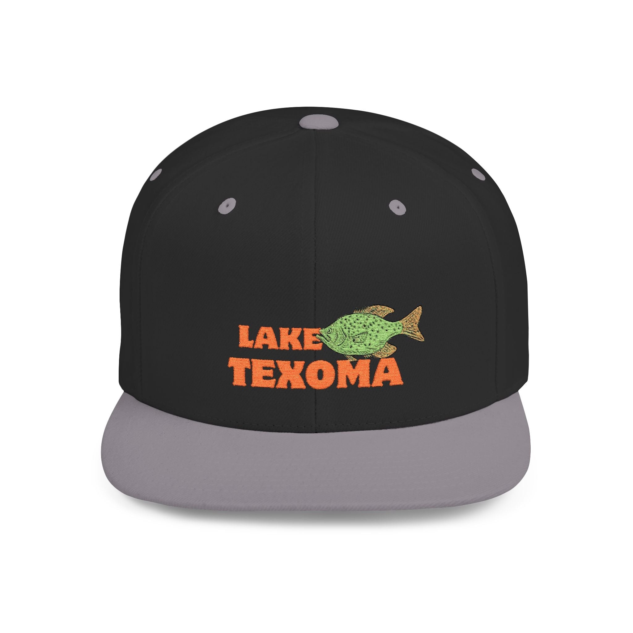 Lake Texoma Fish Flat Bill Snapback Hat, Fishing Cap, Outdoor Gear, Lake House Gift, Summer Accessories, Stylish Headwear