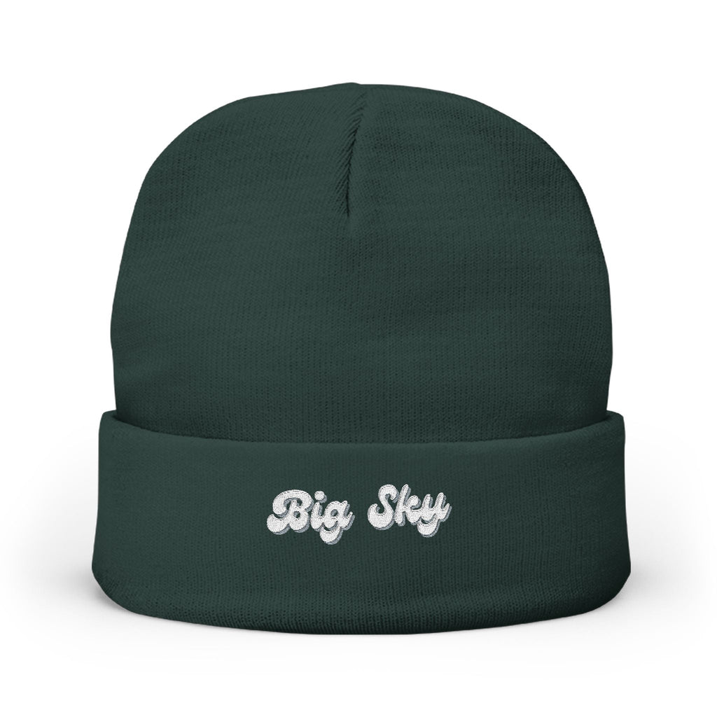 Big Sky Cozy Embroidered Knit Beanie | Winter Hat, Casual Fashion Accessory, Gift for Him/Her, Cozy Style, Outdoor Wear
