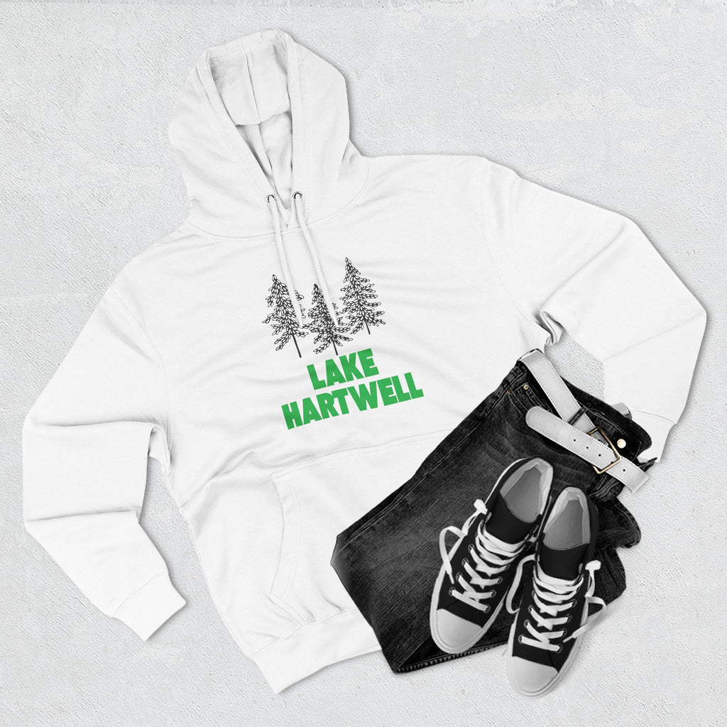Lake Hartwell Fleece Hoodie, Cozy Sweatshirt, Outdoor Adventure Wear, Unique Gift for Lake Lovers, Perfect for Fall and Winter