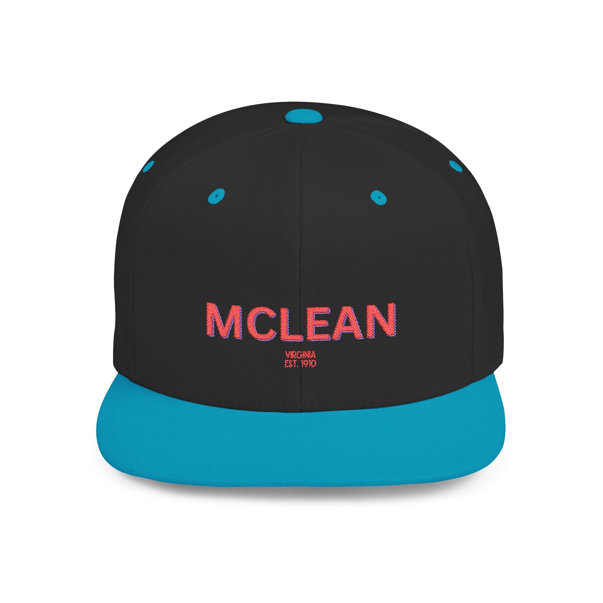 McLean Stylish Flat Bill Snapback Hat with Design, Perfect for Casual Outings, Streetwear, Gifts, Festivals, Everyday Wear