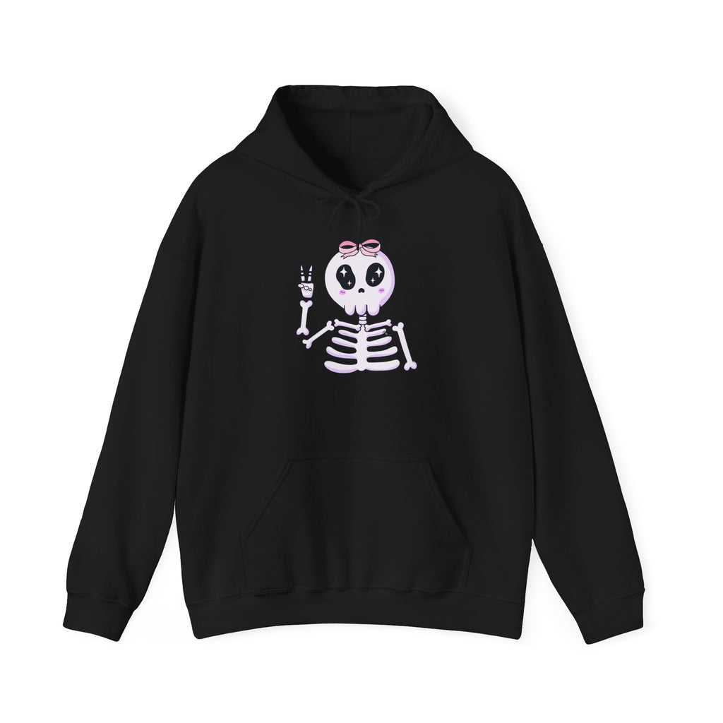 Cute Skeleton Graphic Hoodie for Halloween, Cozy Sweatshirt for Fall, Fun Gift for Halloween Lovers, Edgy Autumn Apparel, Unisex