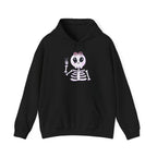 Cute Skeleton Graphic Hoodie for Halloween, Cozy Sweatshirt for Fall, Fun Gift for Halloween Lovers, Edgy Autumn Apparel, Unisex