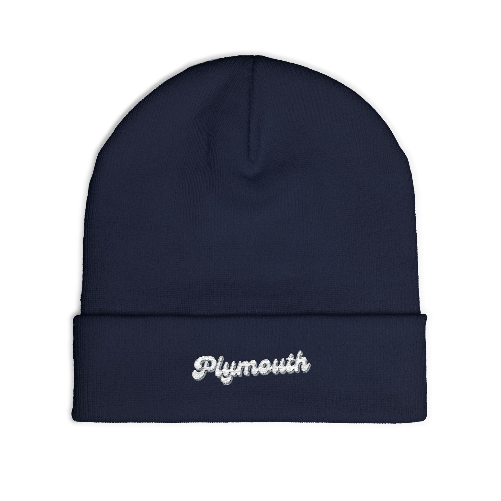 Plymouth Cozy Embroidered Knit Beanie | Winter Hat, Casual Fashion Accessory, Gift for Him/Her, Cozy Style, Outdoor Wear