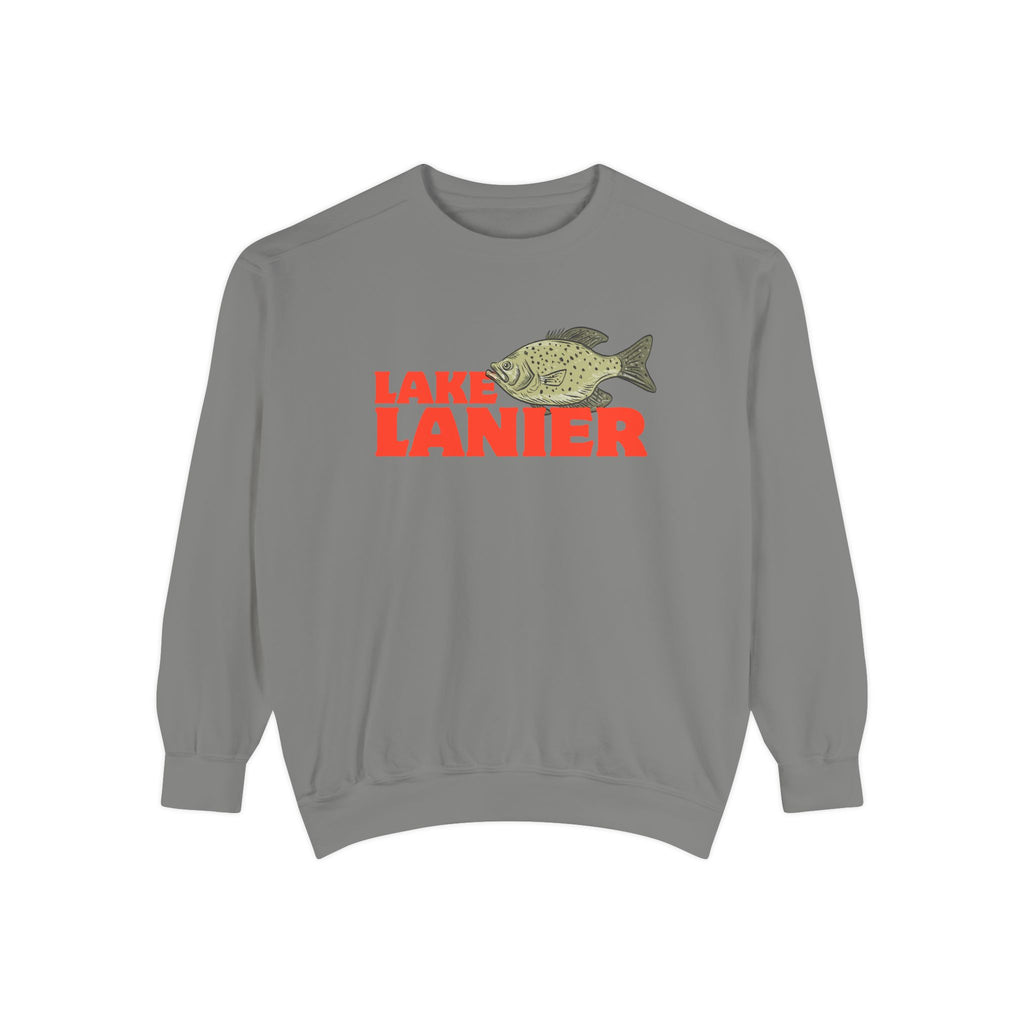Lake Lanier Fish Sweatshirt | Unisex Garment-Dyed Apparel | Cozy Lake Life Gift, Relaxed Weekend Wear, Fishing Enthusiast Gear