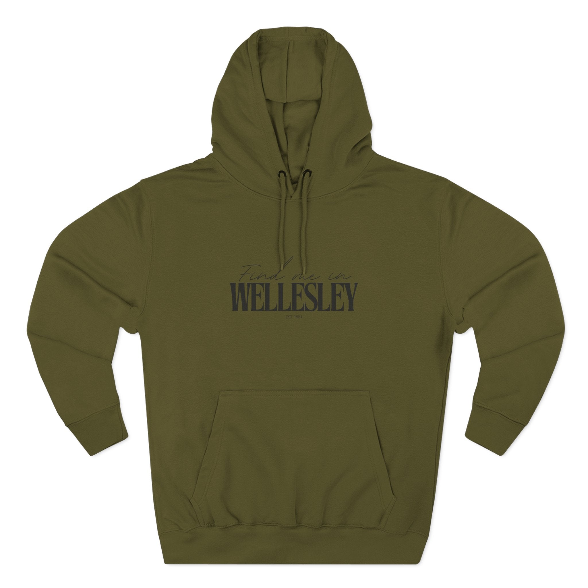 Wellesley Stylish Three-Panel Fleece Hoodie for Everyday Comfort, Personalized Gift, Casual Wear, Unisex Hoodie, Cozy Fashion