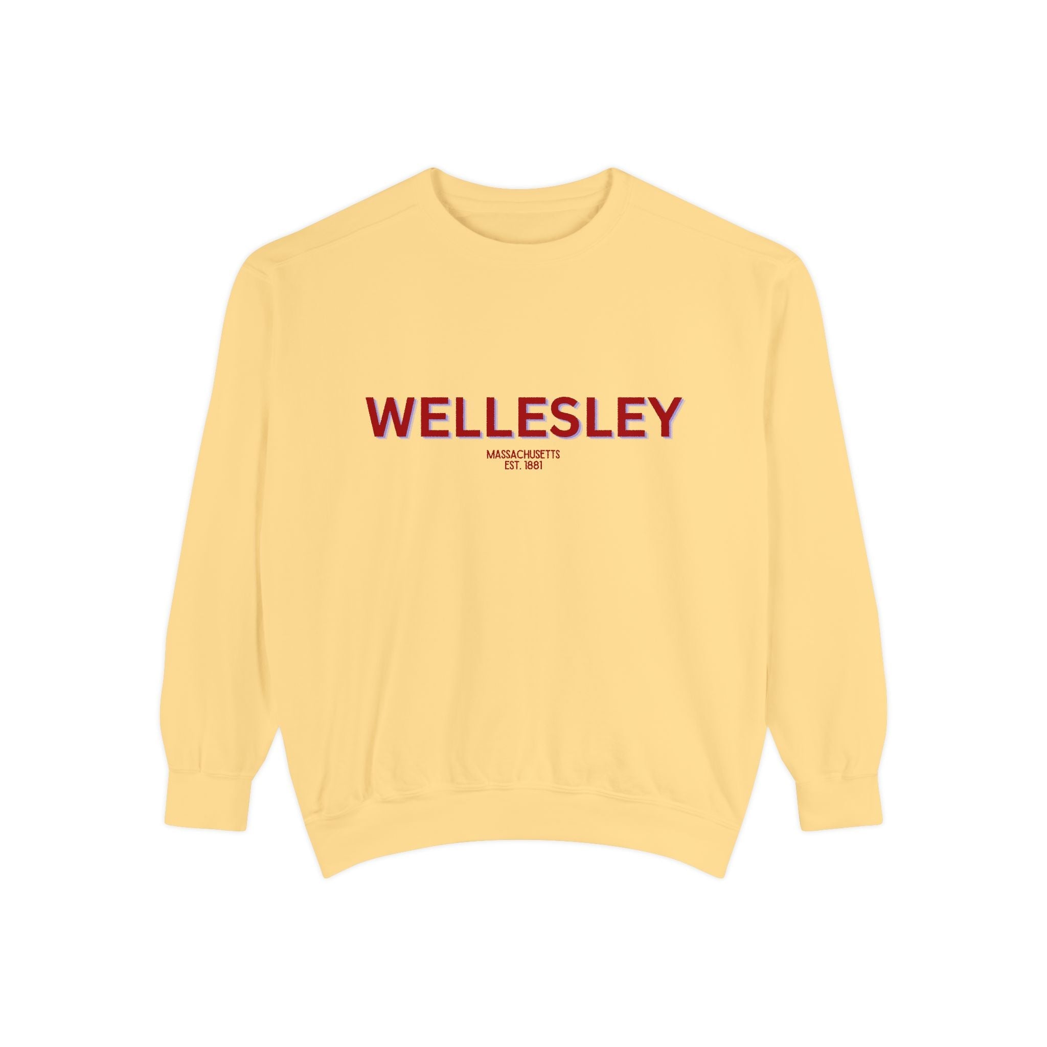 Wellesley Unisex Garment-Dyed Sweatshirt | Cozy Fashion, Perfect for Casual Outings, Gifts, Fall & Winter Style, Everyday Comfort