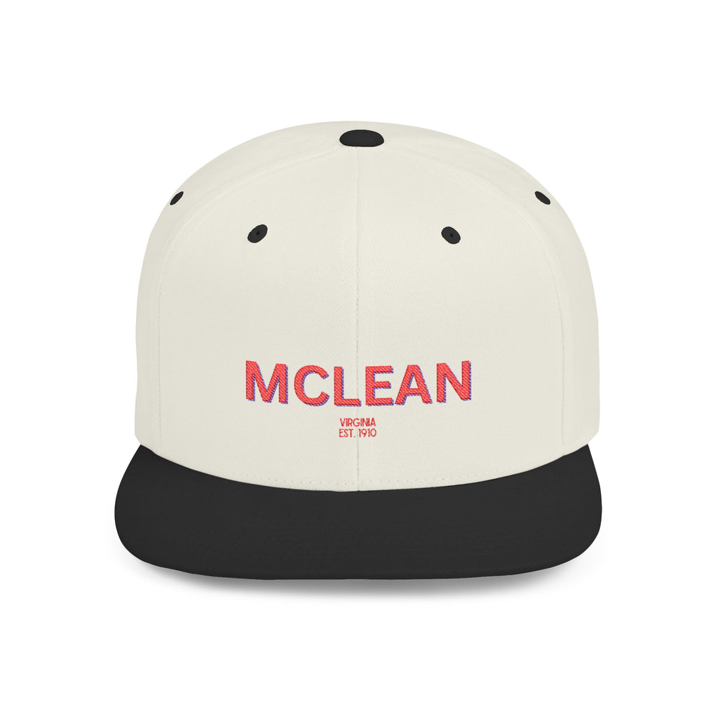 McLean Stylish Flat Bill Snapback Hat with Design, Perfect for Casual Outings, Streetwear, Gifts, Festivals, Everyday Wear