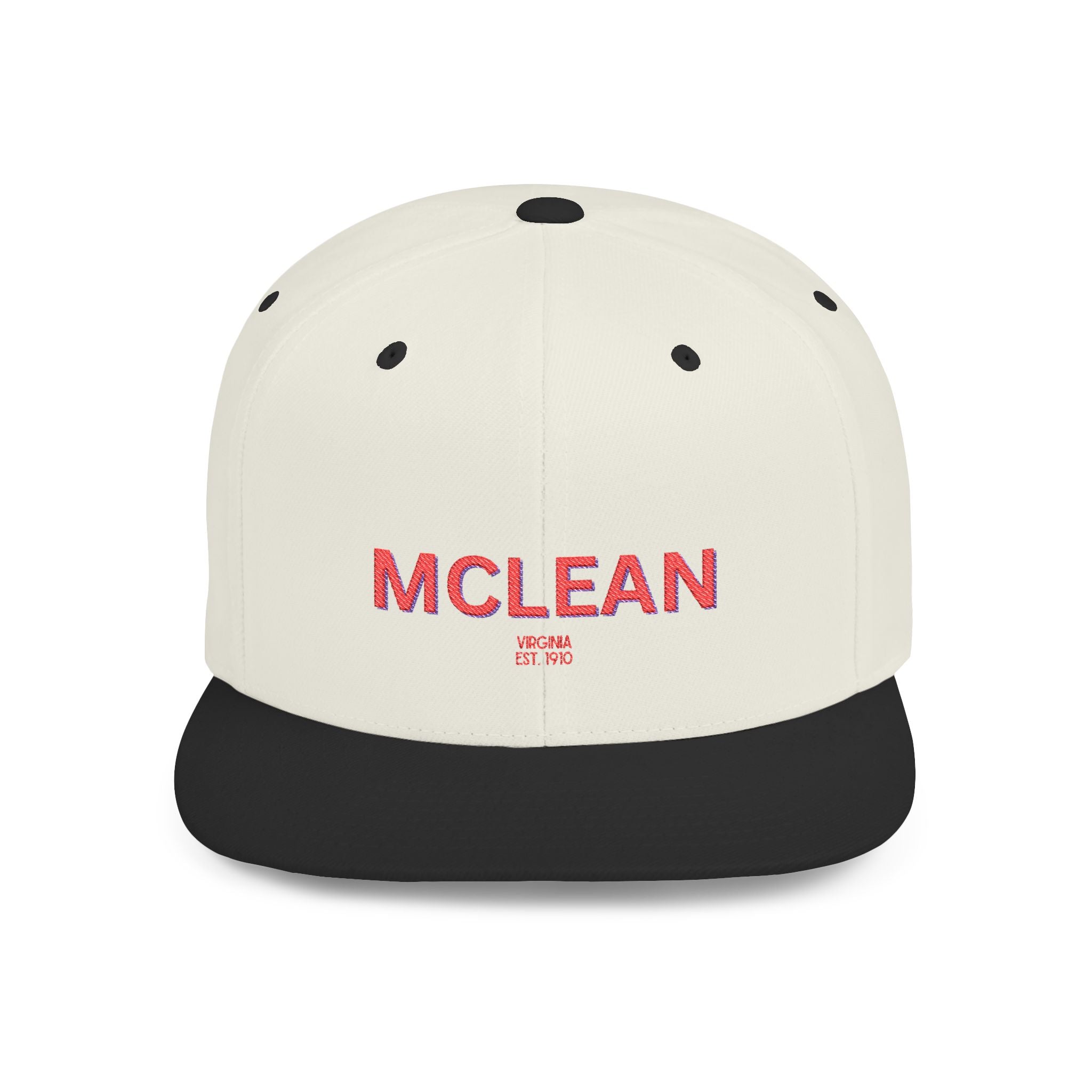 McLean Stylish Flat Bill Snapback Hat with Design, Perfect for Casual Outings, Streetwear, Gifts, Festivals, Everyday Wear