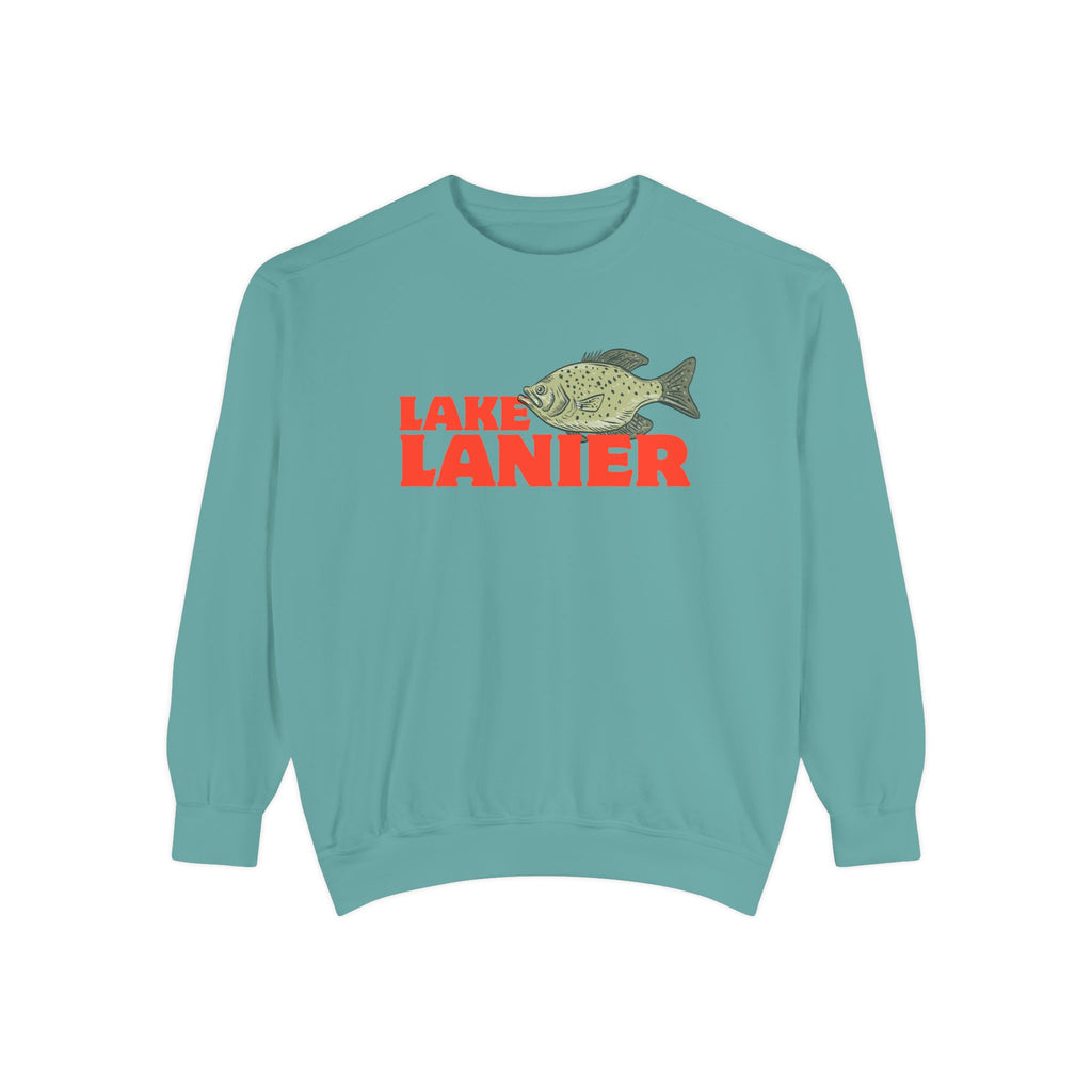 Lake Lanier Fish Sweatshirt | Unisex Garment-Dyed Apparel | Cozy Lake Life Gift, Relaxed Weekend Wear, Fishing Enthusiast Gear