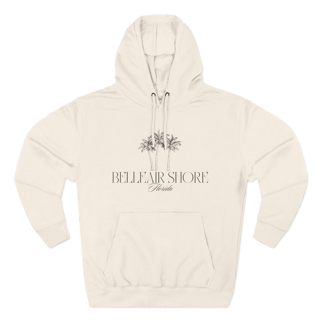 Belleair Shore Cozy Beach-Inspired Fleece Hoodie, Casual Wear, Beach Vibes, Relaxation, Gift for Summer Lovers, Travel Essential