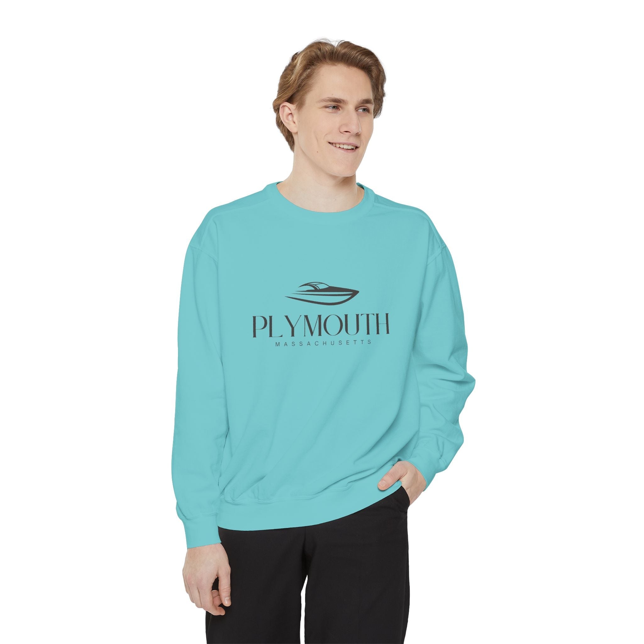Plymouth Chill Vibes Sweatshirt - Unisex Garment-Dyed Style, Perfect for Lounging