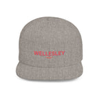 Wellesley Stylish Flat Bill Snapback Hat with Design, Perfect for Casual Outings, Streetwear, Gifts, Festivals, Everyday Wear
