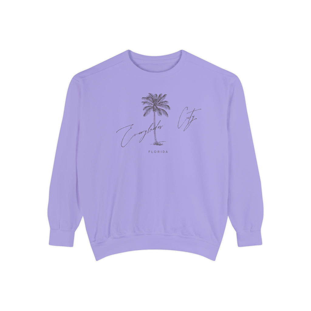 Everglades City Chill Vibes Sweatshirt - Unisex Garment-Dyed Style, Perfect for Lounging