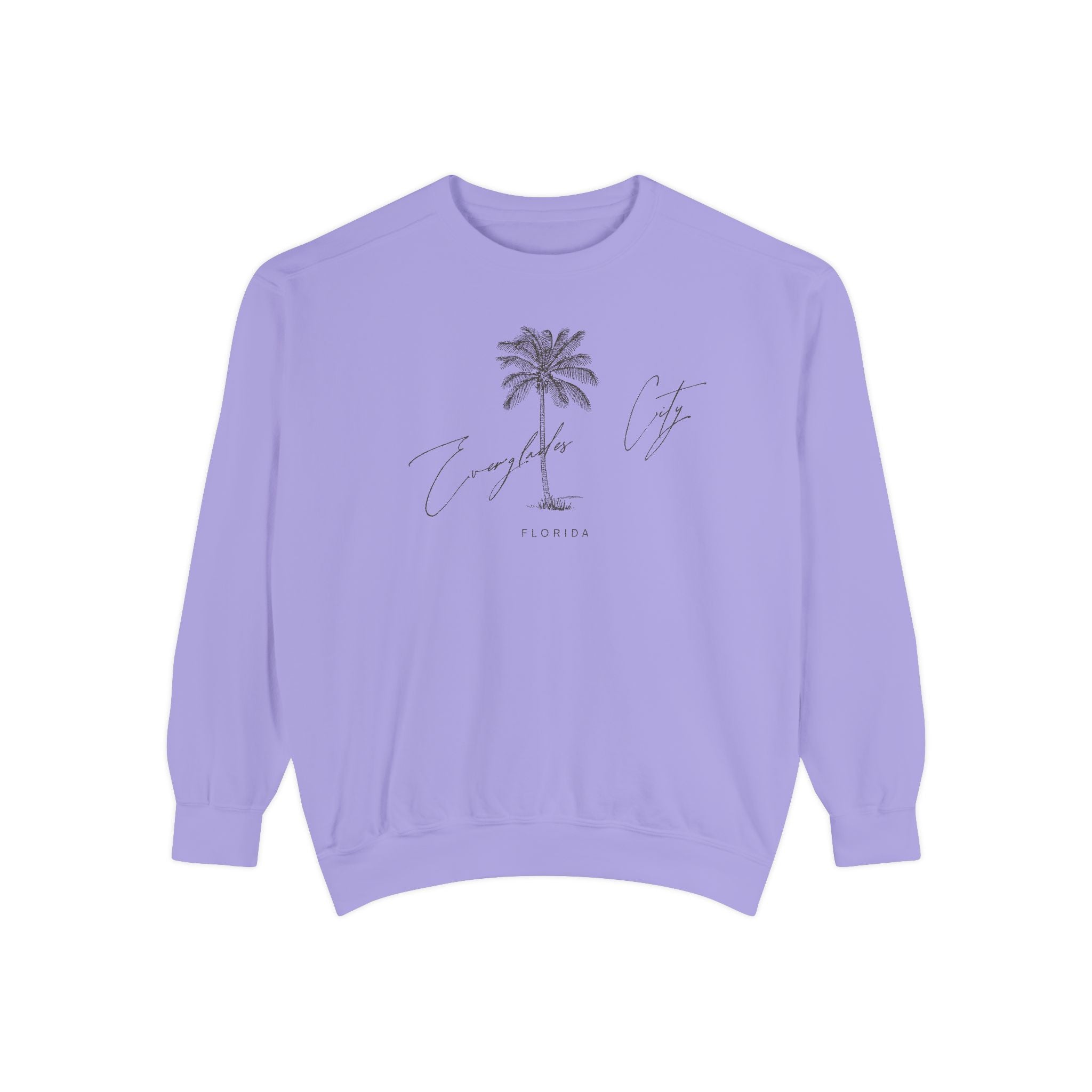 Everglades City Chill Vibes Sweatshirt - Unisex Garment-Dyed Style, Perfect for Lounging