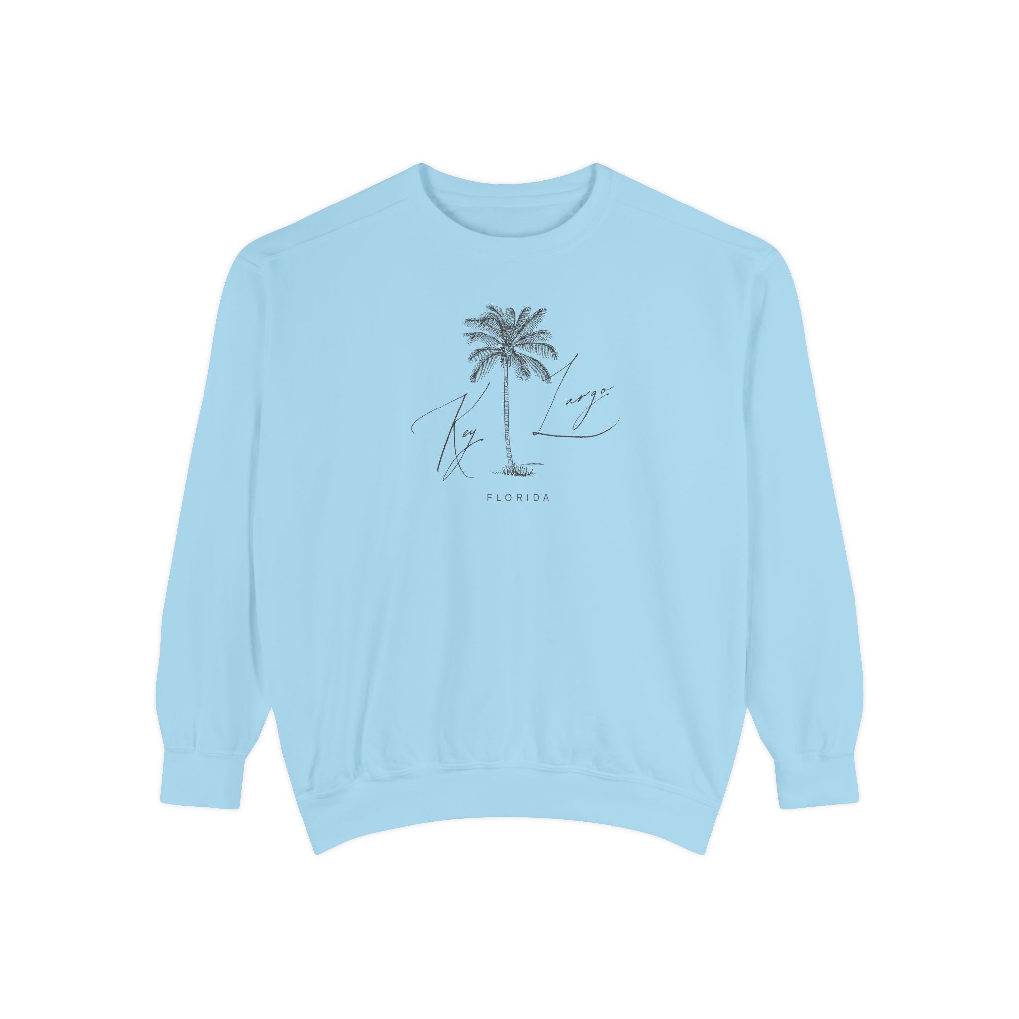 Key Largo Chill Vibes Sweatshirt - Unisex Garment-Dyed Style, Perfect for Lounging