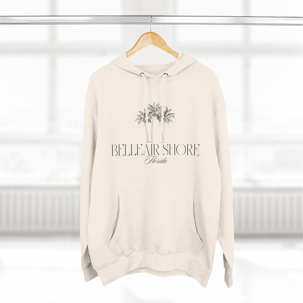 Belleair Shore Cozy Beach-Inspired Fleece Hoodie, Casual Wear, Beach Vibes, Relaxation, Gift for Summer Lovers, Travel Essential