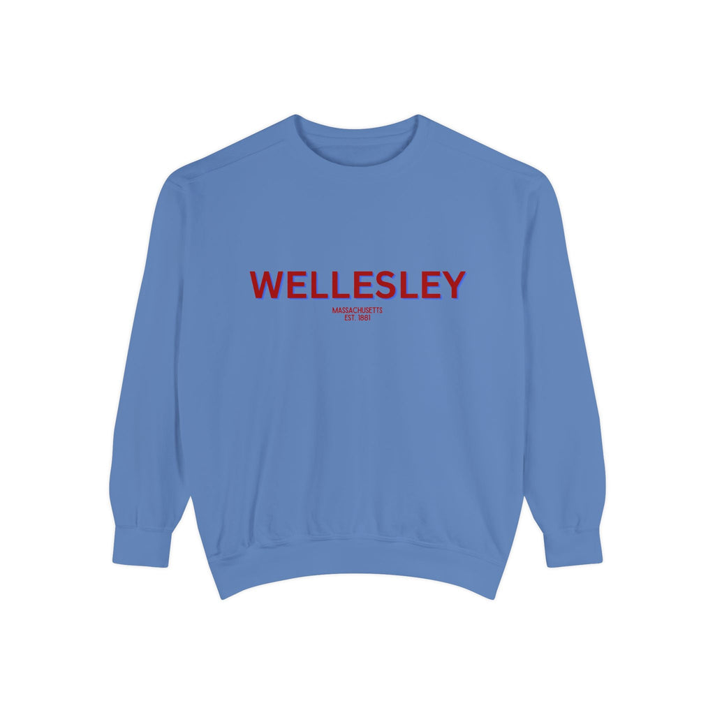 Wellesley Unisex Garment-Dyed Sweatshirt | Cozy Fashion, Perfect for Casual Outings, Gifts, Fall & Winter Style, Everyday Comfort
