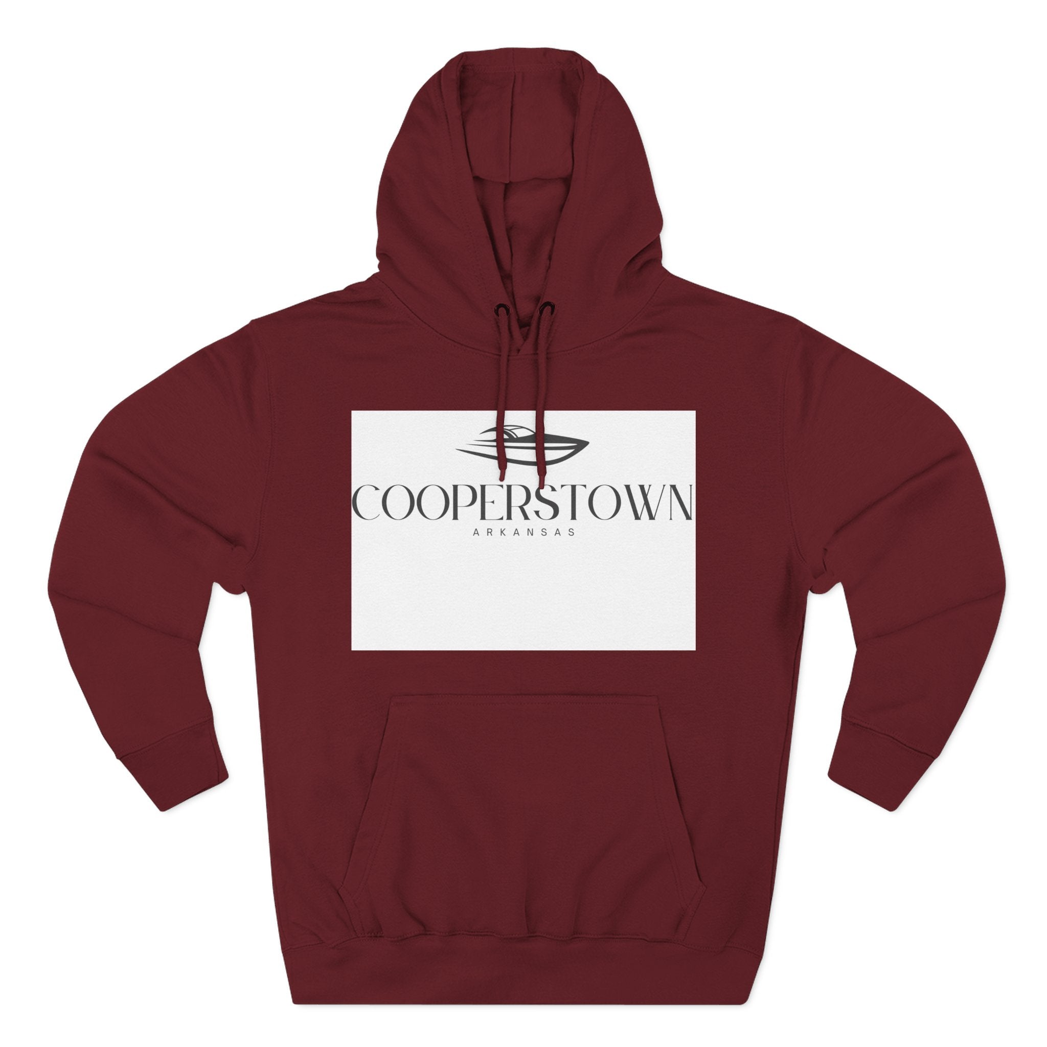Cooperstown Stylish Three-Panel Fleece Hoodie for Cozy Days, Casual Wear, Warm Layering, Gift for Him or Her