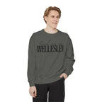 Wellesley Cozy Sweatshirt, Unisex Garment-Dyed Crew, Casual Wear, Gift for Friends, Fall Fashion, Lounge Style
