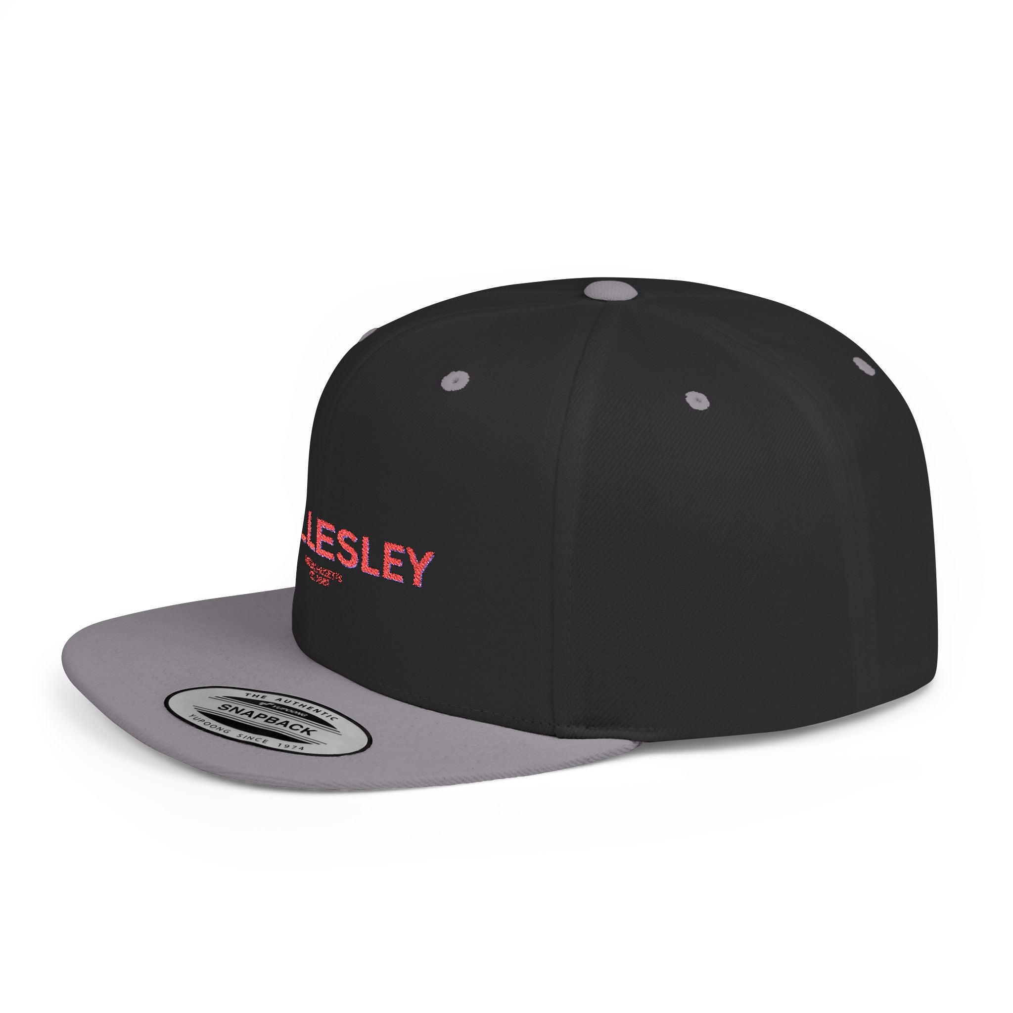 Wellesley Stylish Flat Bill Snapback Hat with Design, Perfect for Casual Outings, Streetwear, Gifts, Festivals, Everyday Wear