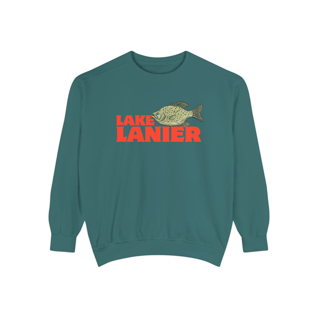 Lake Lanier Fish Sweatshirt | Unisex Garment-Dyed Apparel | Cozy Lake Life Gift, Relaxed Weekend Wear, Fishing Enthusiast Gear