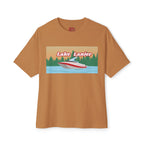Lake Lanier Sunset Boxy Tee, Relaxed Summer Shirt, Unisex Tee, Vacation Wear, Boating Gift, Lake Life Apparel