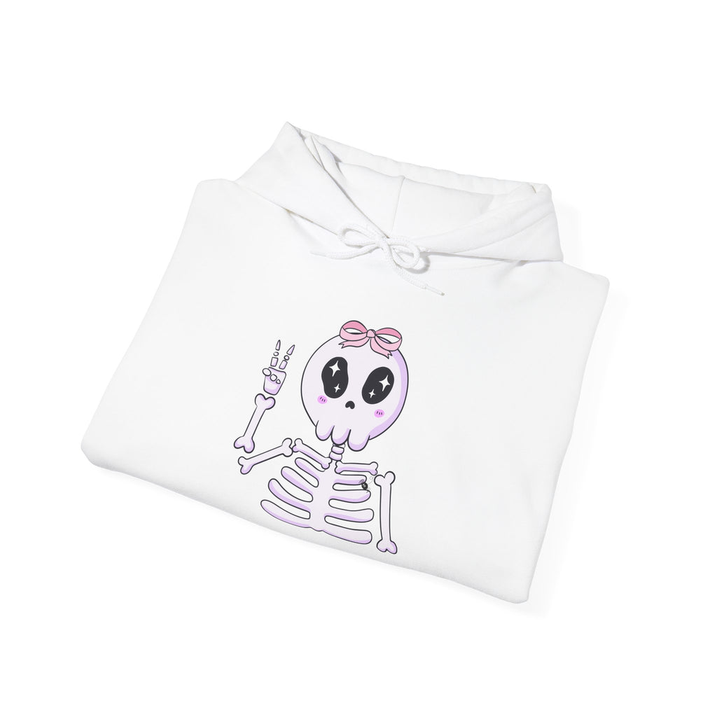 Cute Skeleton Graphic Hoodie for Halloween, Cozy Sweatshirt for Fall, Fun Gift for Halloween Lovers, Edgy Autumn Apparel, Unisex