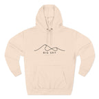 Big Sky Stylish Three-Panel Fleece Hoodie for Cozy Days, Casual Wear, Warm Layering, Gift for Him or Her