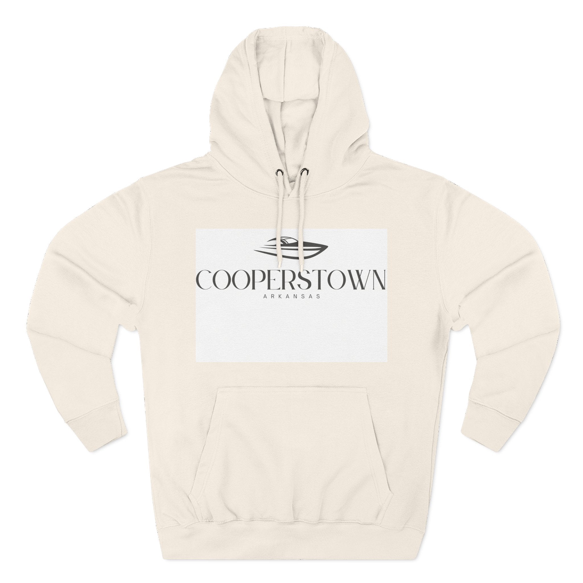 Cooperstown Stylish Three-Panel Fleece Hoodie for Cozy Days, Casual Wear, Warm Layering, Gift for Him or Her