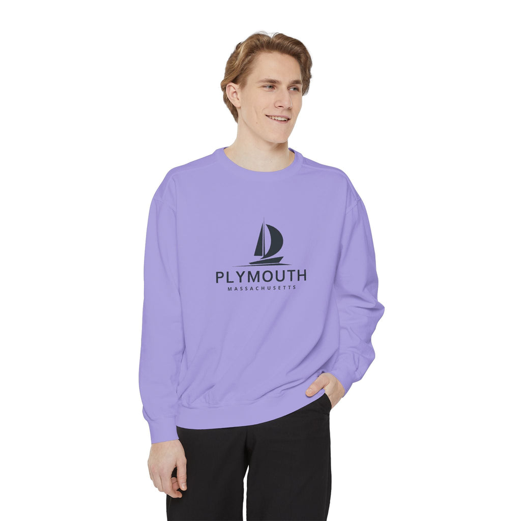 Plymouth Vibes Unisex Sweatshirt | Garment-Dyed Comfort, Perfect for Casual Outings, Travel, Gifts, Autumn Days