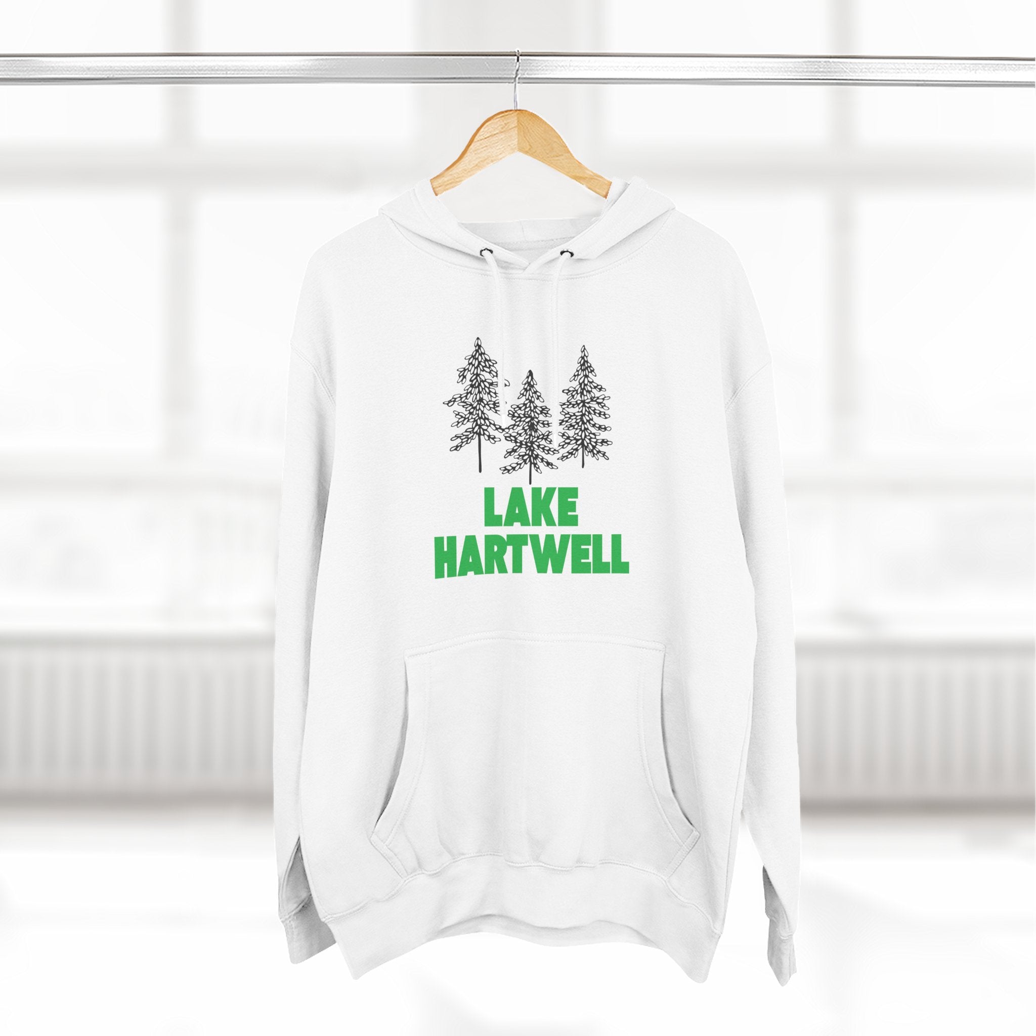 Lake Hartwell Fleece Hoodie, Cozy Sweatshirt, Outdoor Adventure Wear, Unique Gift for Lake Lovers, Perfect for Fall and Winter