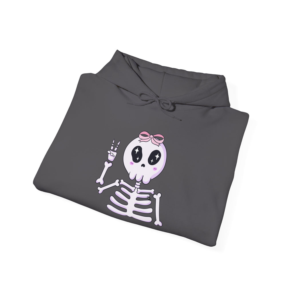 Cute Skeleton Graphic Hoodie for Halloween, Cozy Sweatshirt for Fall, Fun Gift for Halloween Lovers, Edgy Autumn Apparel, Unisex