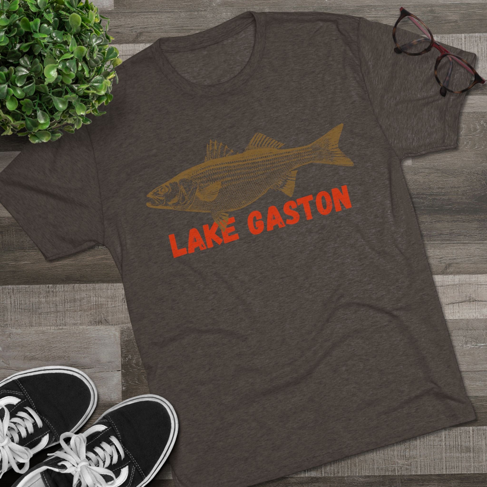Lake Gaston Fishing Tee, Unisex Crew Neck Shirt, Summer Lake Apparel, Gift for Fishermen, Outdoor Adventure T-Shirt, Lake House Style