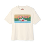 Lake Lanier Sunset Boxy Tee, Relaxed Summer Shirt, Unisex Tee, Vacation Wear, Boating Gift, Lake Life Apparel