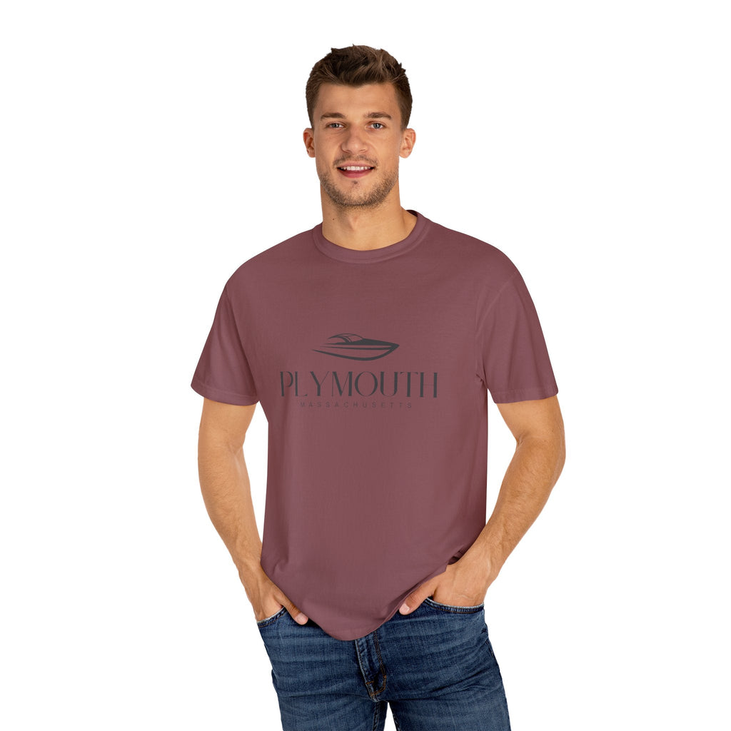 Plymouth Chill Vibes Tee - Unisex Garment-Dyed T-shirt for Autumn Lovers, Casual Wear, Gifts for Him/Her