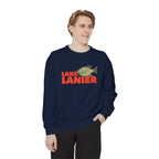 Lake Lanier Fish Sweatshirt | Unisex Garment-Dyed Apparel | Cozy Lake Life Gift, Relaxed Weekend Wear, Fishing Enthusiast Gear