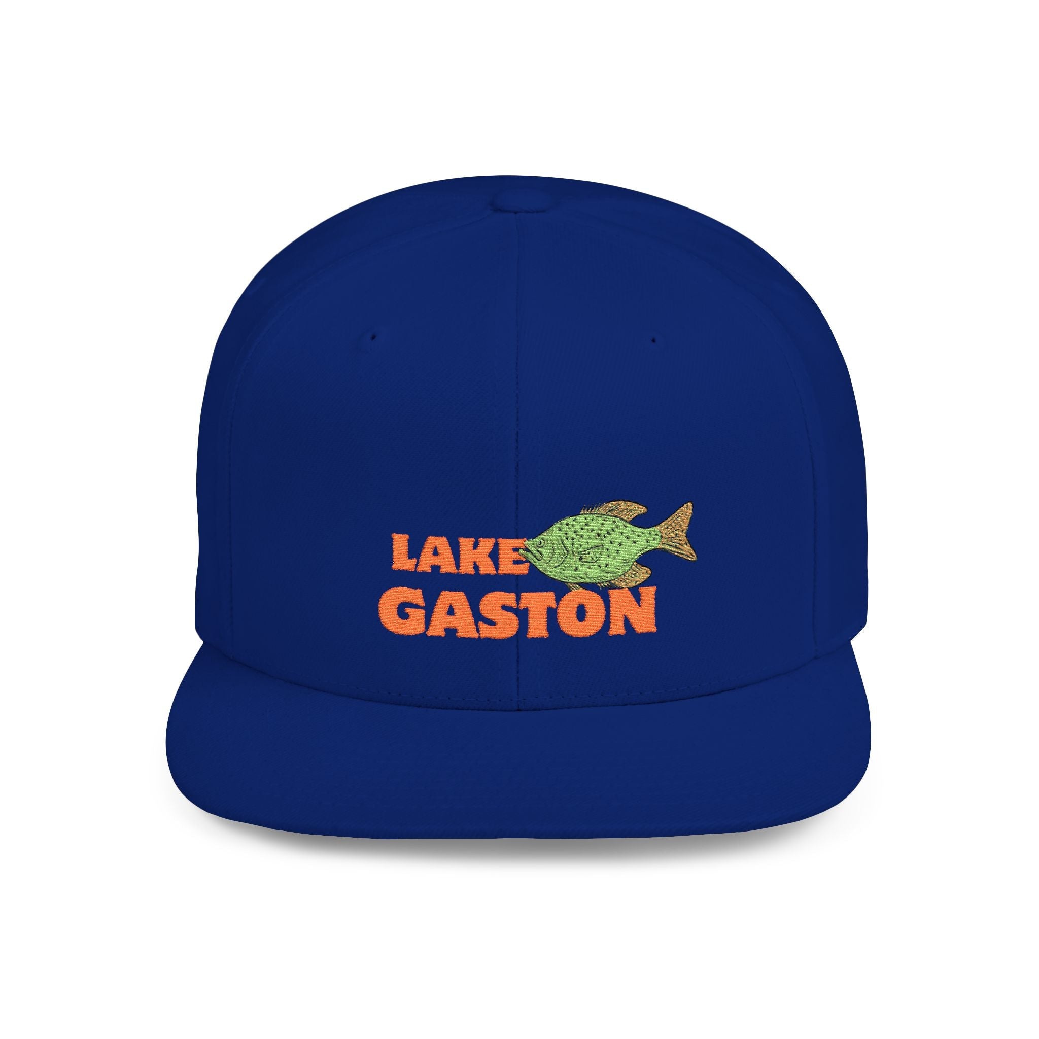 Lake Gaston Fish Flat Bill Snapback Hat, Fishing Cap, Outdoor Gear, Lake House Gift, Summer Accessories, Stylish Headwear